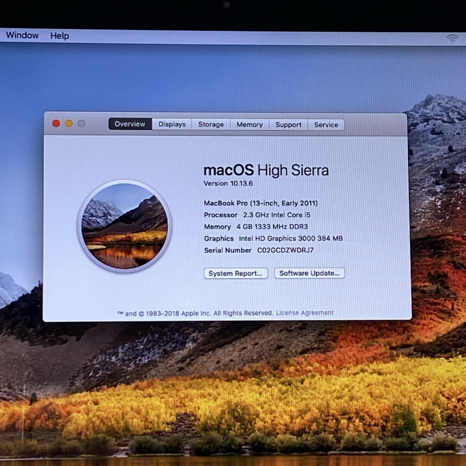 Apple MacBook Pro A1278 2011 13" 2.3GHz i5 4GB RAM 320GB HDD os10.13.6 794Cycles1