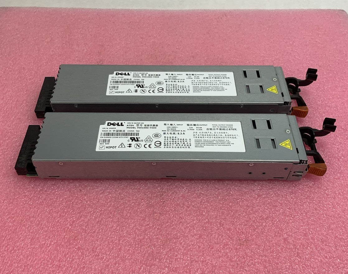 Dell PowerEdge UX459 7001080-Y000 670W Power Supply (Lot of 2)1
