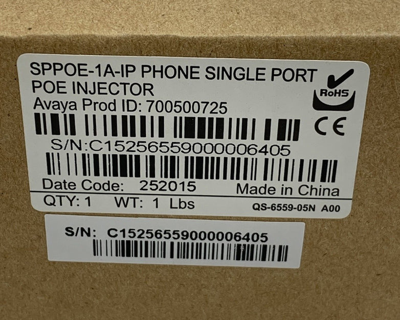 Avaya SPPOE-1A-IP Phone Single Port POE Injector (Lot of 2)