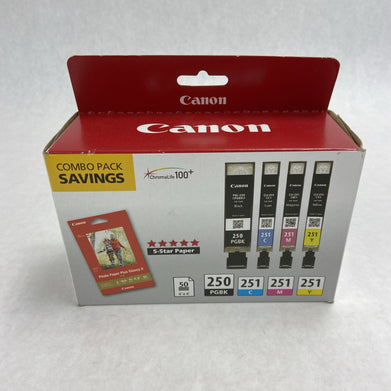 Canon PGI-250/CLI-251 Black, Cyan, Magenta, Yellow Original 5-Pack CMYK NIB