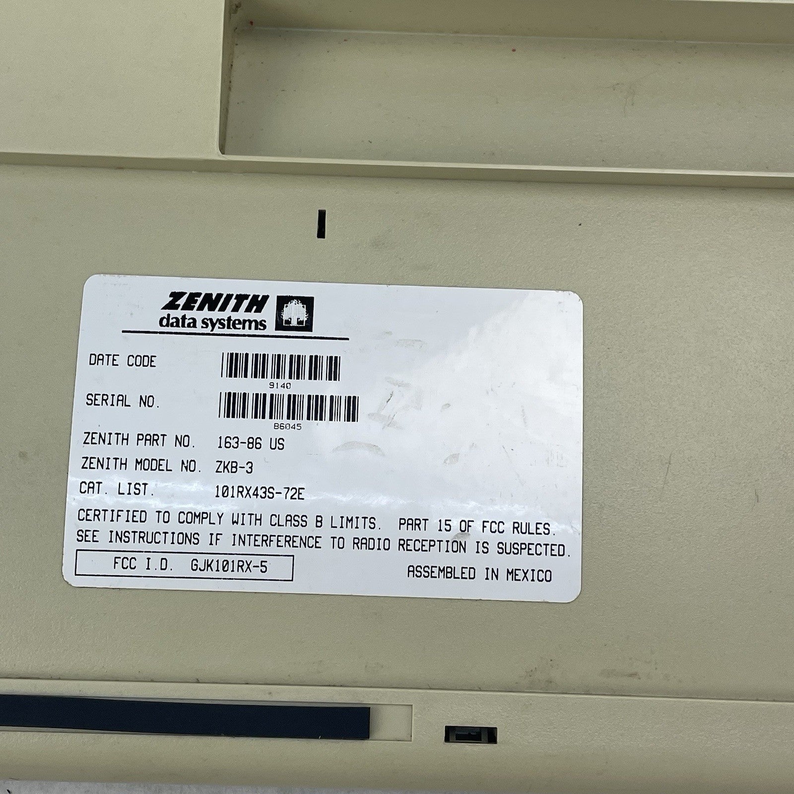 Zenith ZKB-3 163-86US GJK101RX-5 Vintage Mechanical Keyboard  Untested9