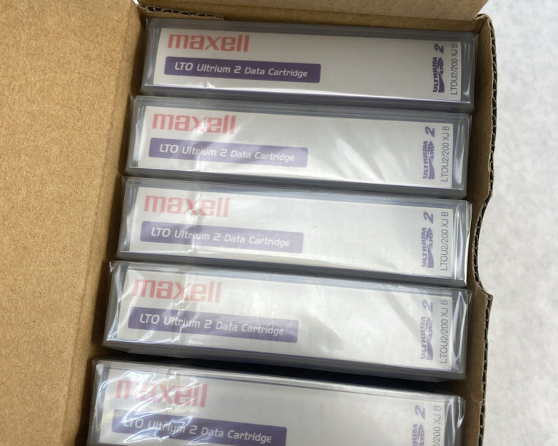 Lot( 5 ) Maxell 183850 LTO Ultrium 2 Data Cartridge 200GB 609m New SEALED