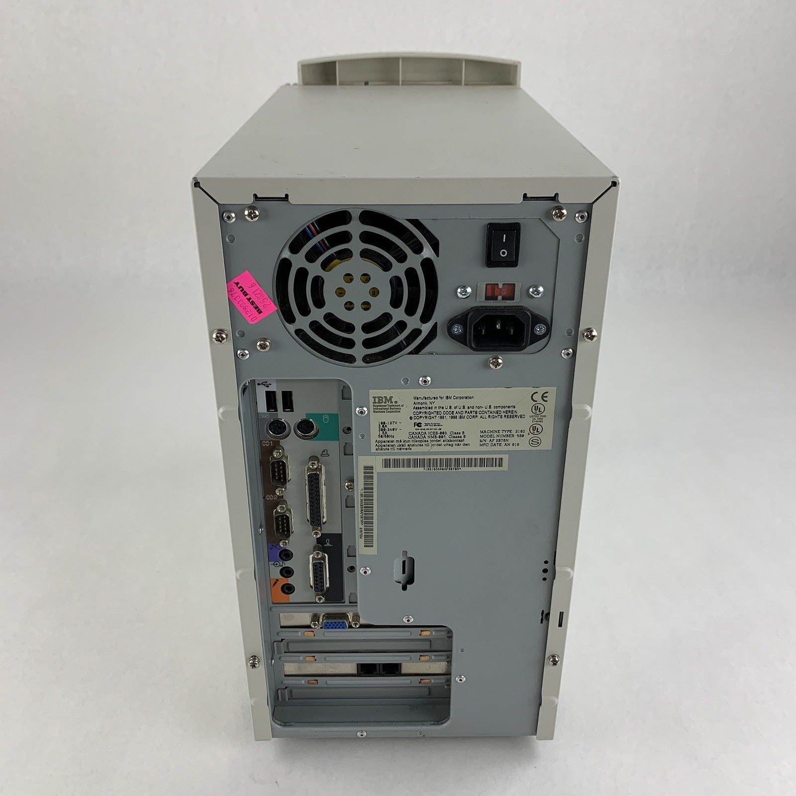 IBM Aptiva E580 Vintage Computer Pentium III 450 MHz 96 MB No OS No HDD