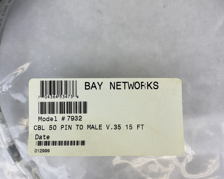 Bay Networks 7932 Male DTE to Smart Serial V.35 Cable Grey 15' (Lot of 5)