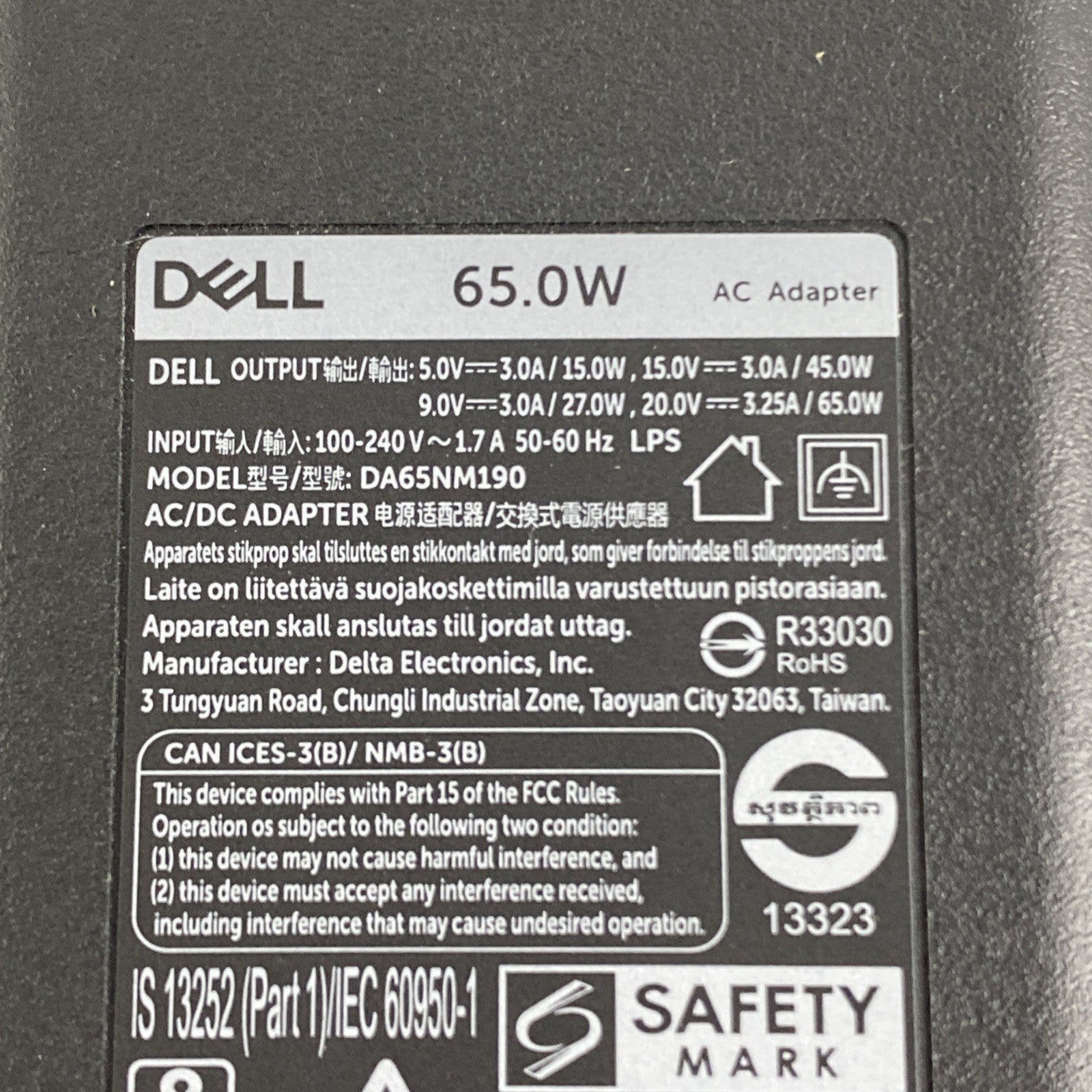 Dell DA65NM190 65W USB-C AC Adapter No Power Cord Mix Lot of 2 w/ LA65NM1907