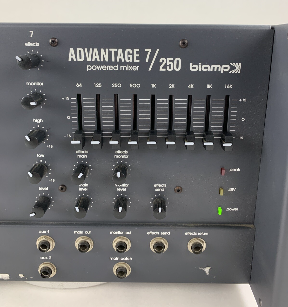 Biamp Advantage 7/250 Biamp Powered Mixer Level Controls Scratch Parts Or Repair