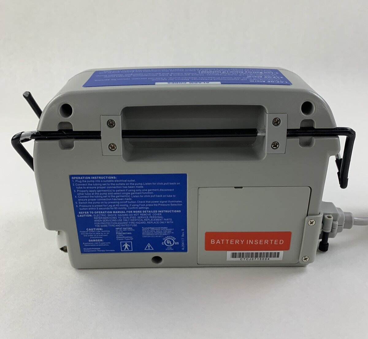 VasoPress Supreme Mini DVT Pump VP500DM Compression Therapy W/ Cord and Battery