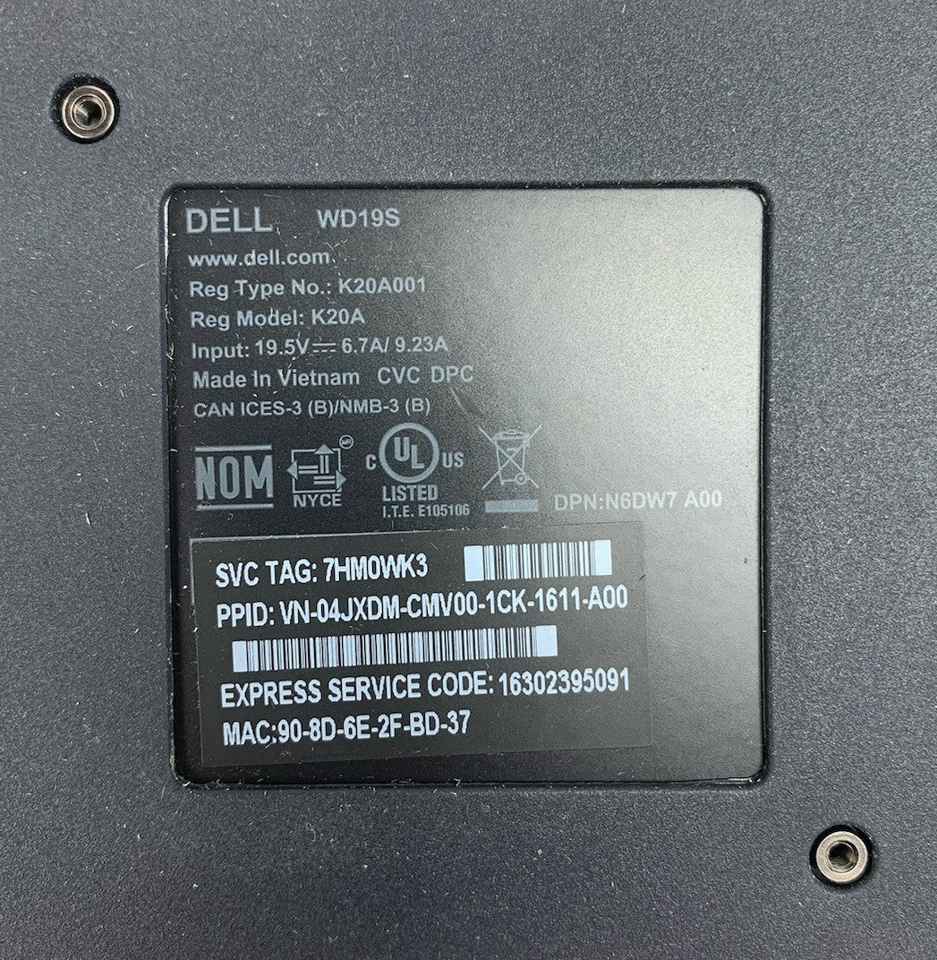 Dell WD19S Thunderbolt USB-C Docking Station