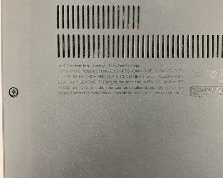 Lenovo X1 Yoga Gen 2 14" i5-7300U 2.6 GHz 8 GB Ram No OS No HDD No Batt No AC