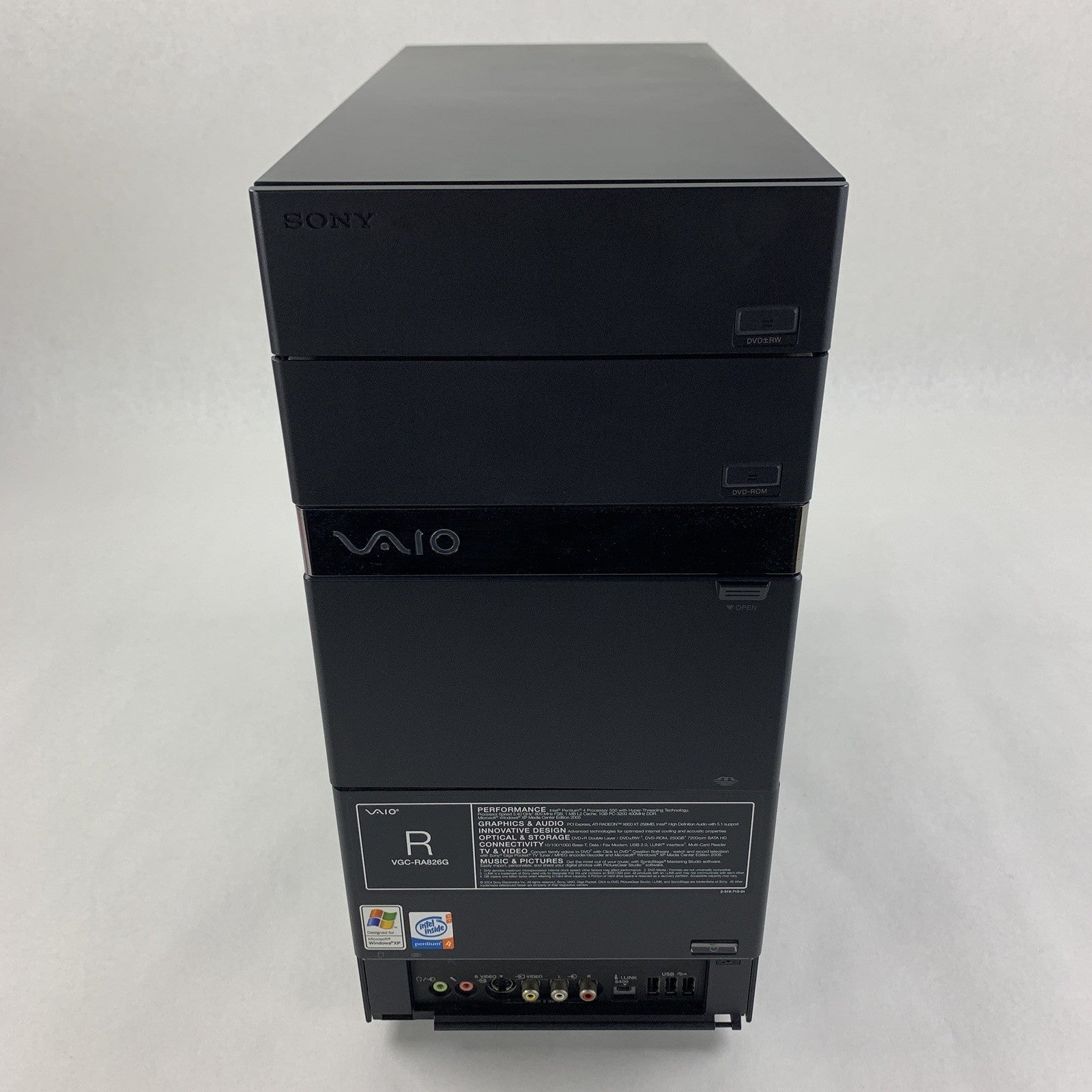 Sony Vaio VGC-RA826G Retro Desktop Pentium 4 3.4 GHz 1 GB Ram No OS No HDD