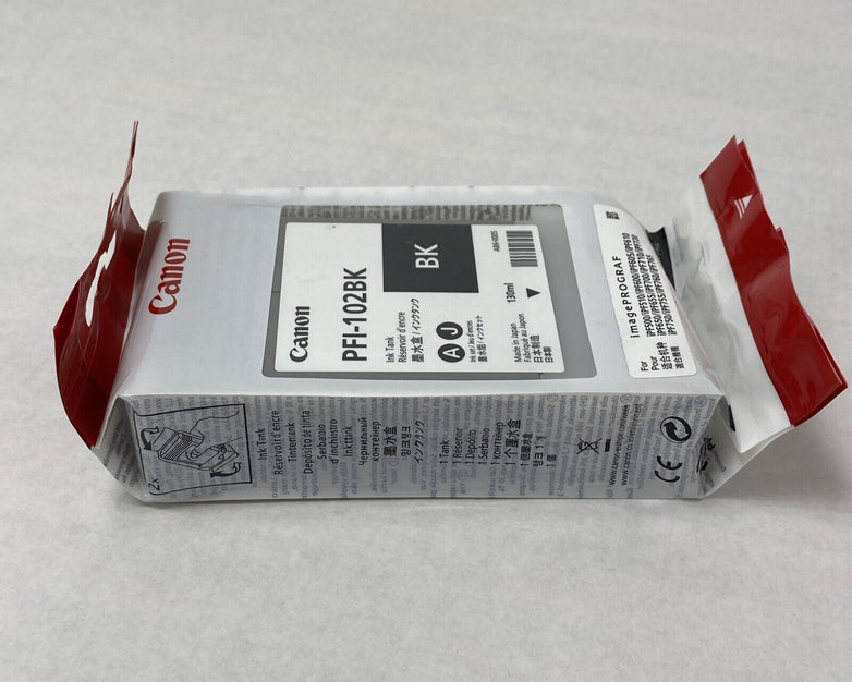 Genuine Canon PFI-102BK Black Ink Tank Exp 09/2018