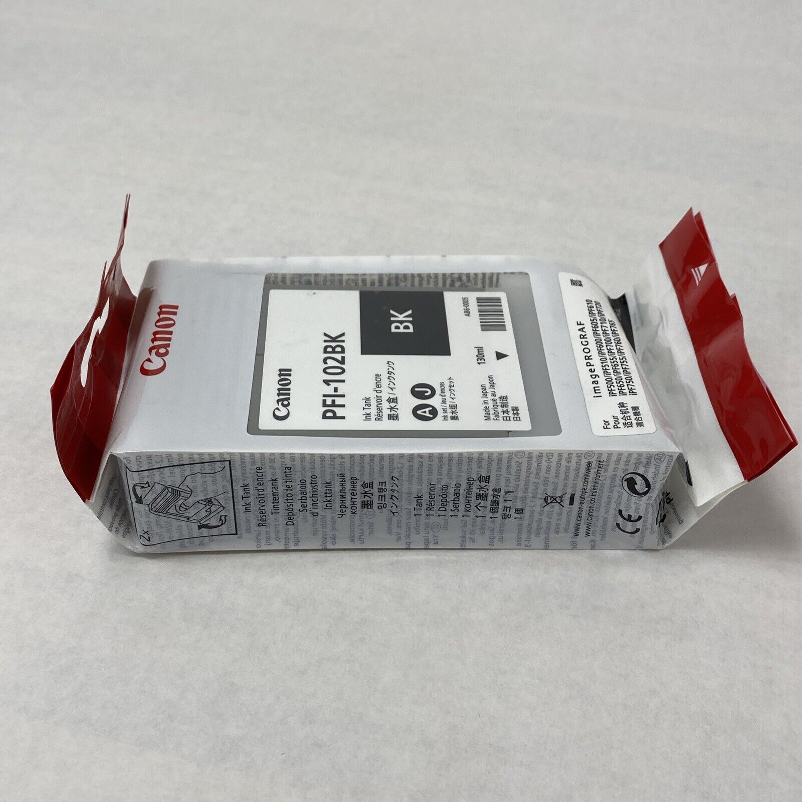 Genuine Canon PFI-102BK Black Ink Tank Exp 09/2018