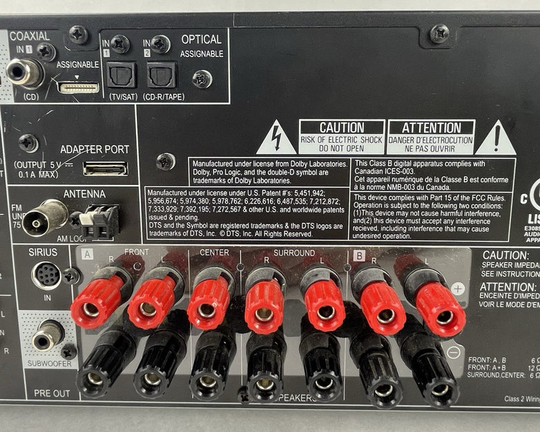 Pioneer VSX 821-K 5.1 Channel 110 Watt receiver No Remote