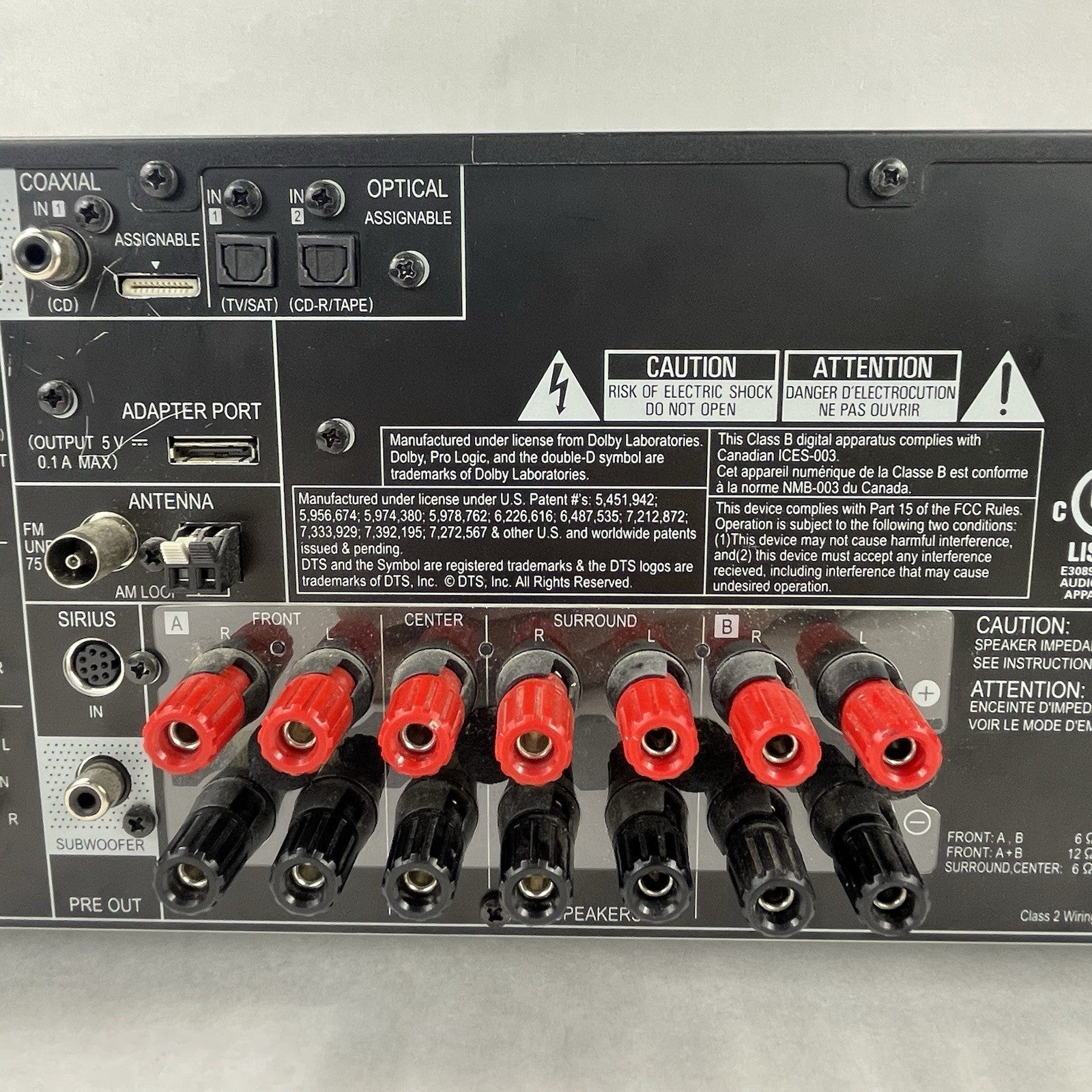 Pioneer VSX 821-K 5.1 Channel 110 Watt receiver No Remote