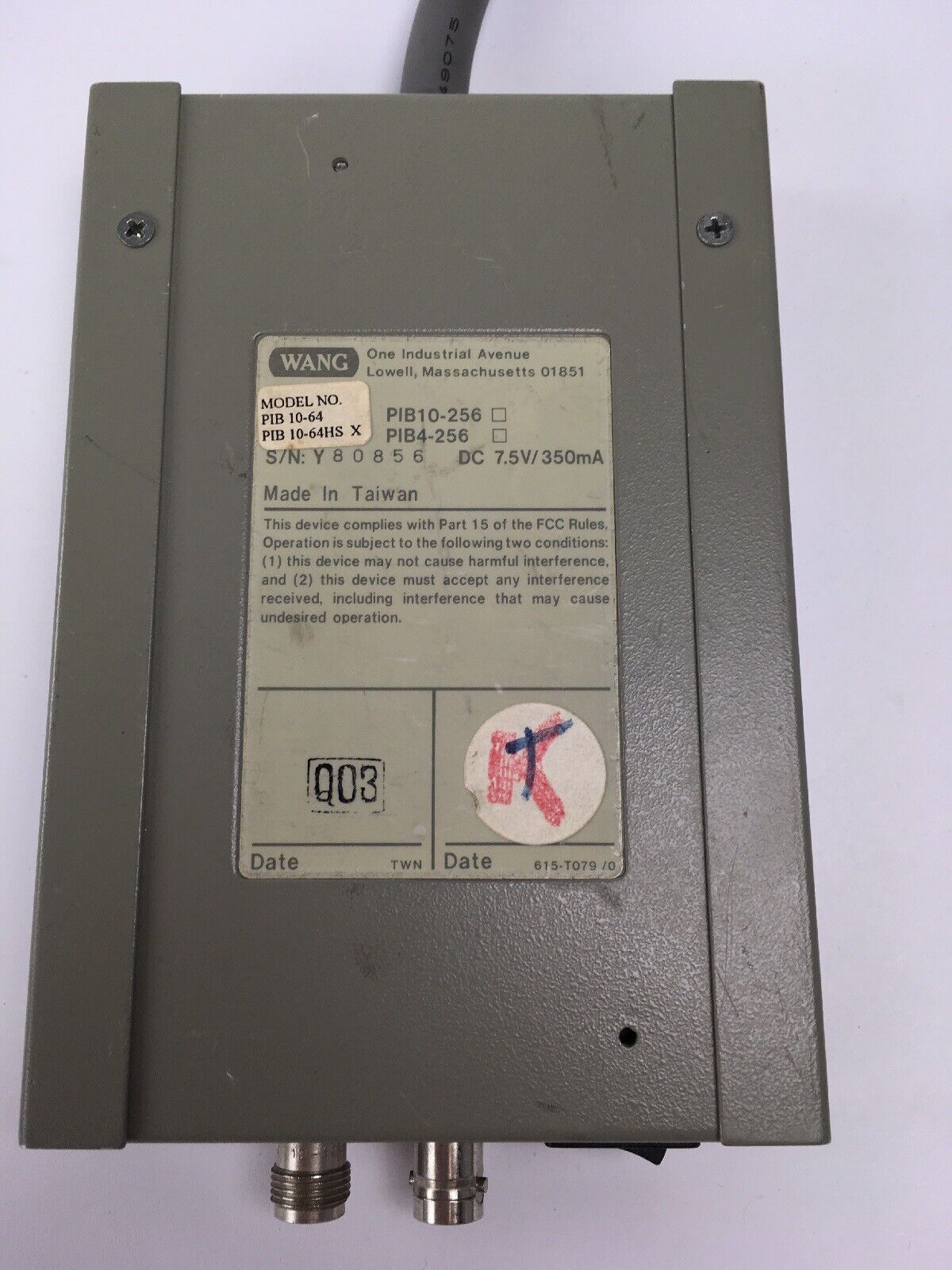 Wang Printer Interface Box PIB 10-64 PIB 10-64HS BNC TMC 7.5 DC with DDK 57F-36
