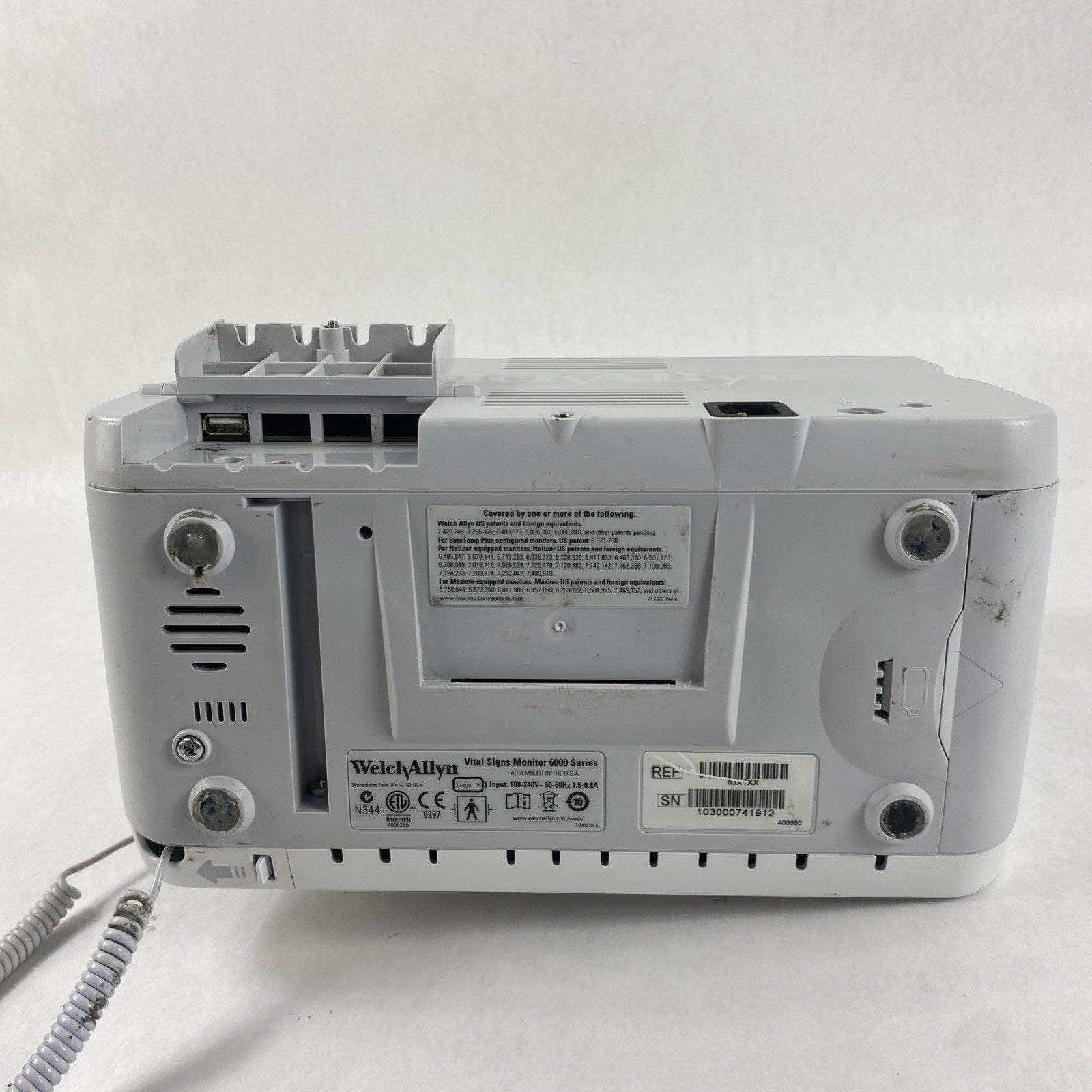 Welch Allyn 63XTXX Vital Sign Monitor 6000 Series w/ Power cord - No Battery13