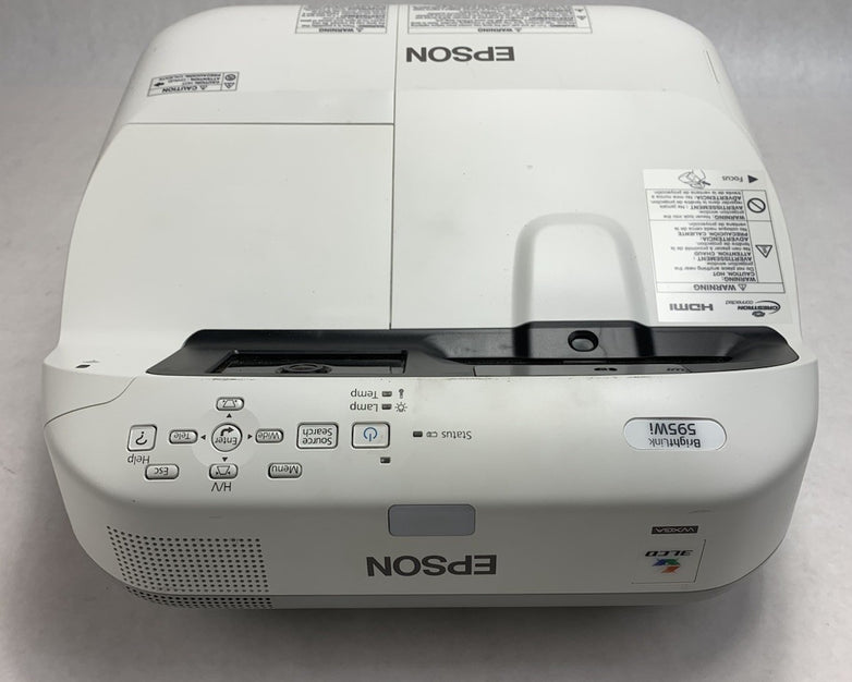 Epson BrightLink 595Wi H599A LCD Lamp Projector 1156 Lamp Hours - No Remote