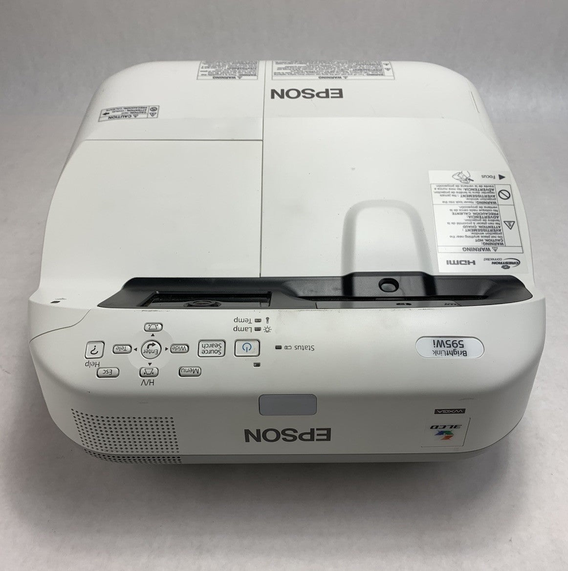Epson BrightLink 595Wi H599A LCD Lamp Projector 1156 Lamp Hours - No Remote4