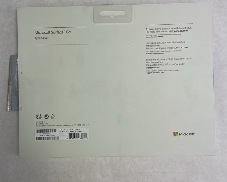 Microsoft 1840 Surface Go Type Cover Keyboard