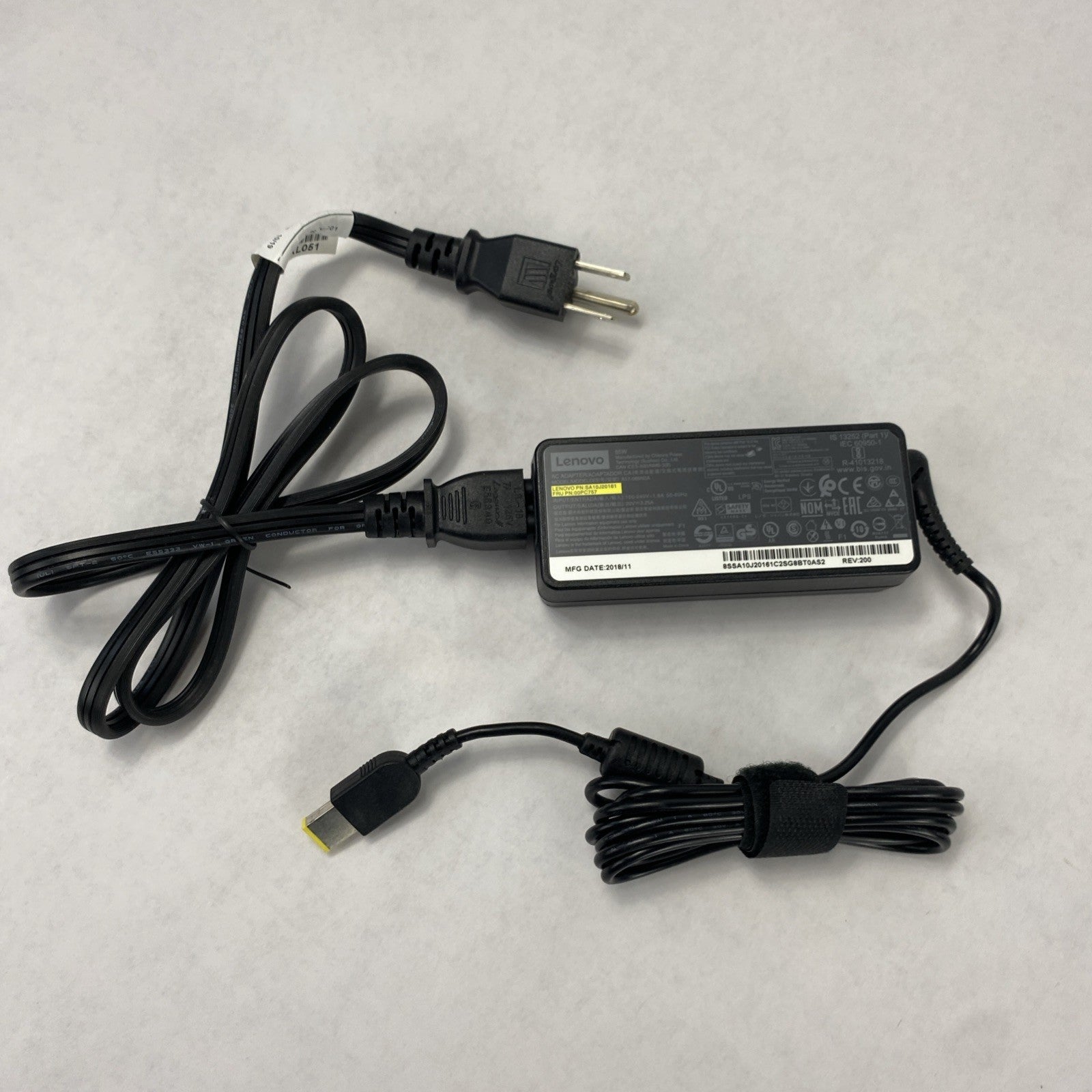 Lenovo A17-065N2A 65W 20V 3.25A Yellow Square Tip Charger AC Adapter (Lot of 10)
