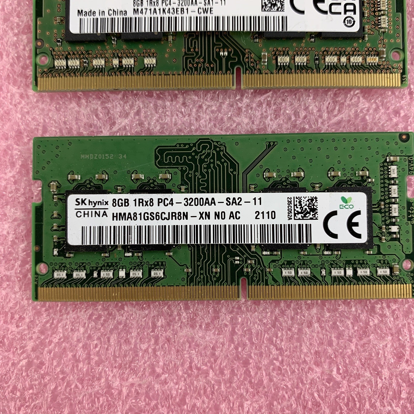 SK Hynix Micron Samsung  8 GB 1Rx8 PC4-3200AA Memory Module Mixed Lot of 6x