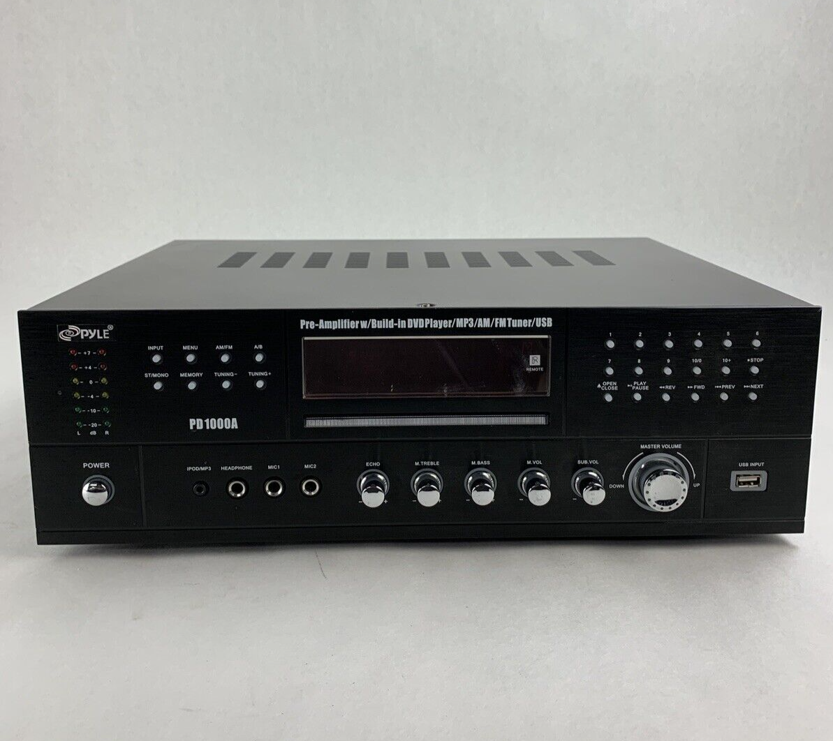 Pyle PD1000A Home and Office AMP Receiver Stereo Tested No Remote