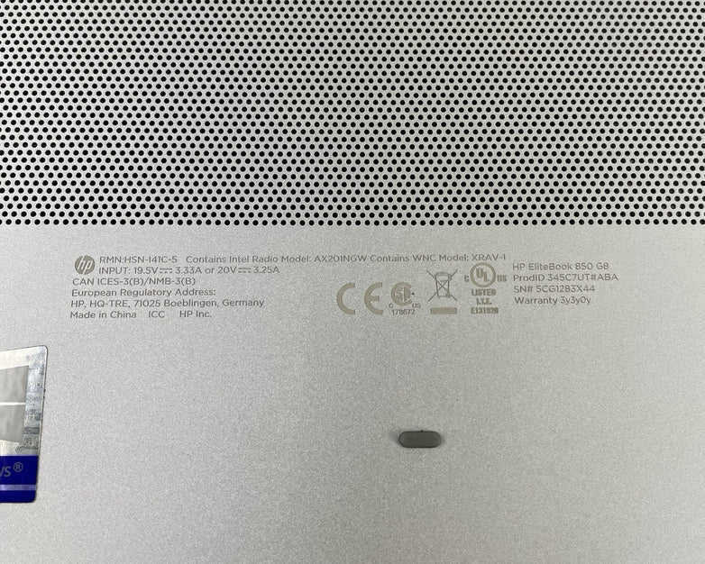 HP EliteBook 850 G8 15.6" i5-1145G7 2.60 GHz 8 GB RAM No SSD/OS/AC/Batt