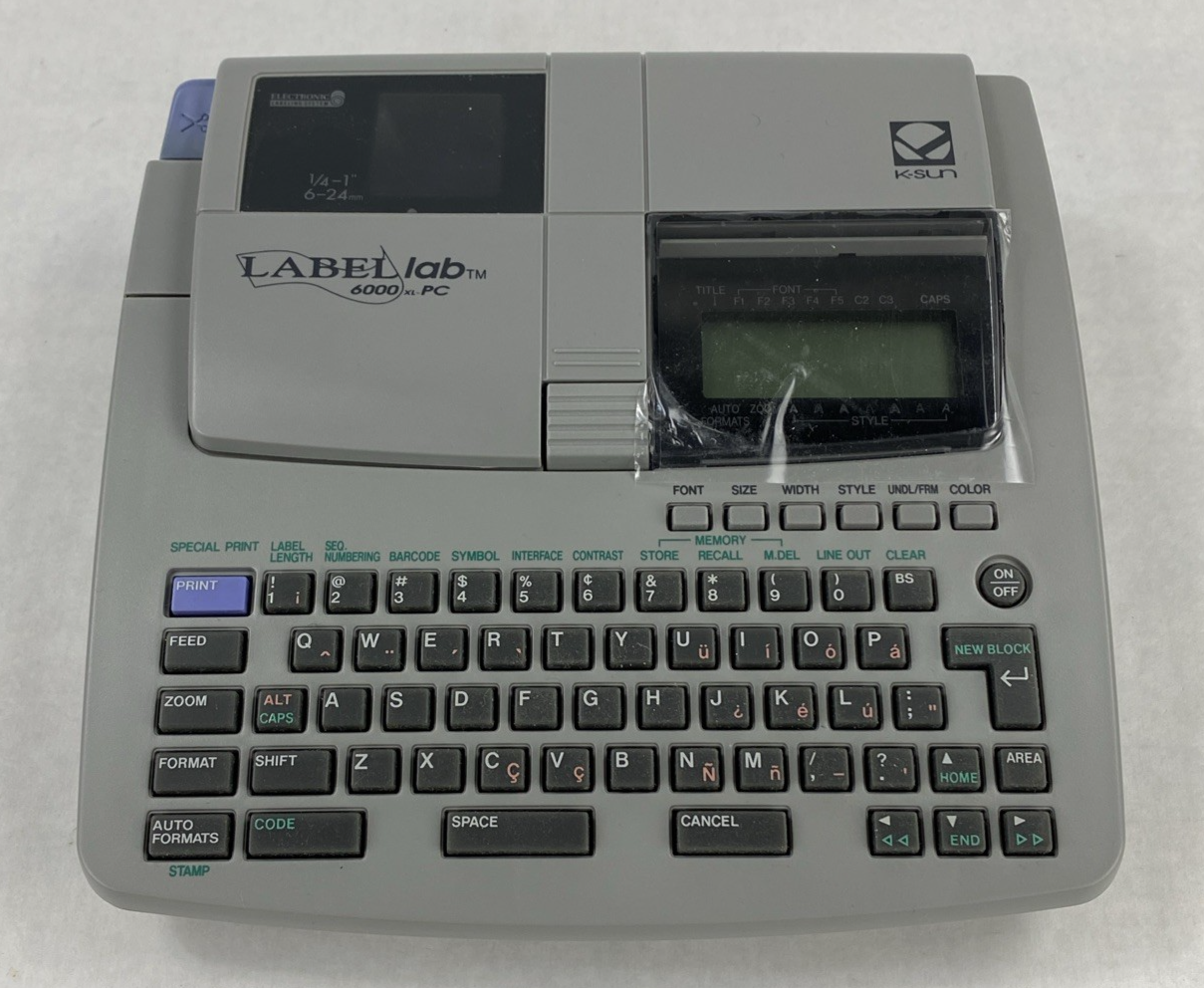 K-Sun Label Lab 6000 XL PC Professional Label Maker Untested