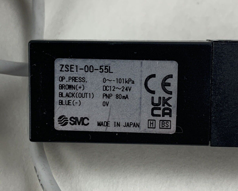 SMC ZSE1-00-55L Vacuum Ejector 101kPa DC12 24V PNP 80mA