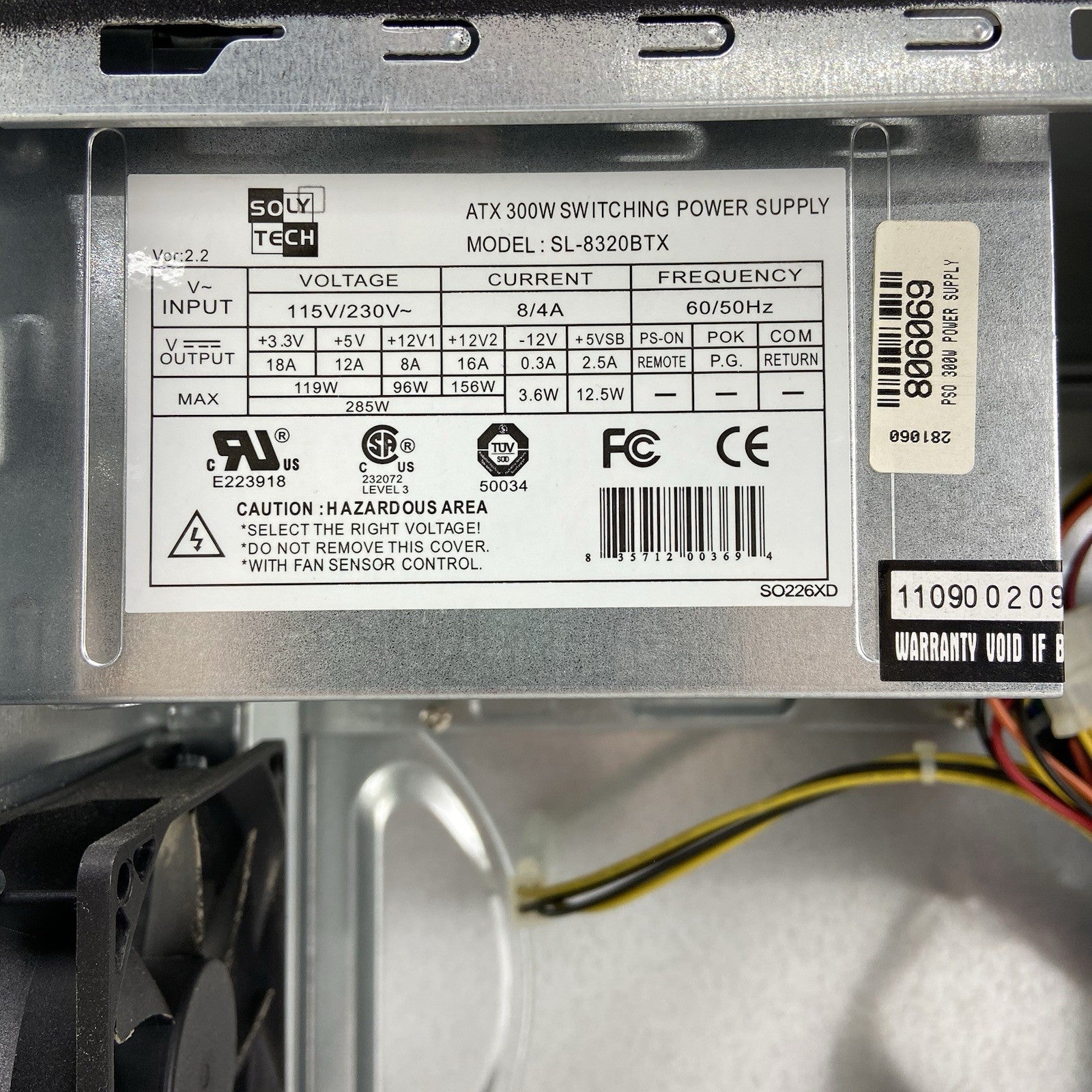 SYX Mini Tower Computer Case Soly Tech ATX300W Switching Power Supply8