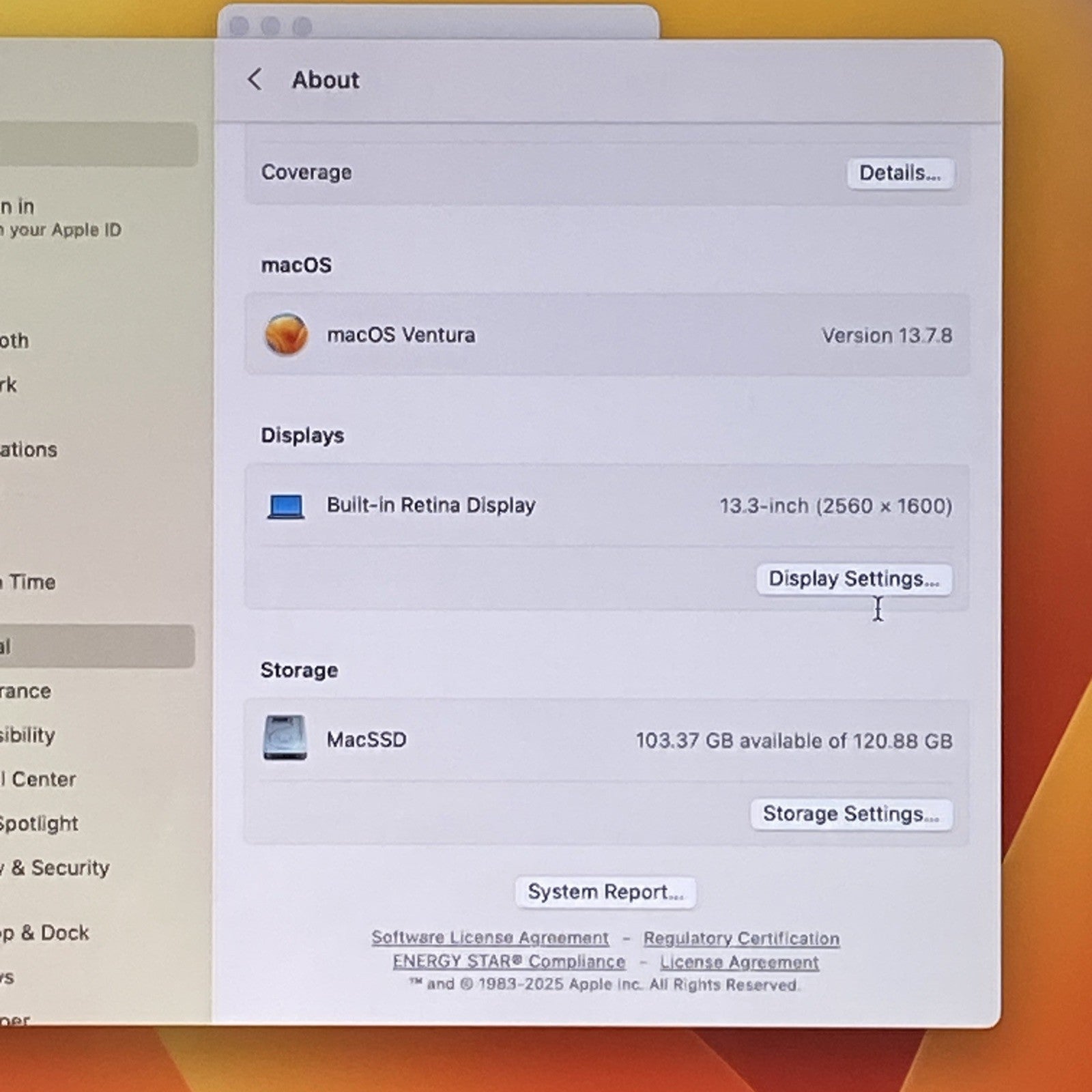 Apple MacBook Pro A1708 2017 Retina 13" 2.3GHz i5 8GB RAM 120GB SSD macOS 13.7.83