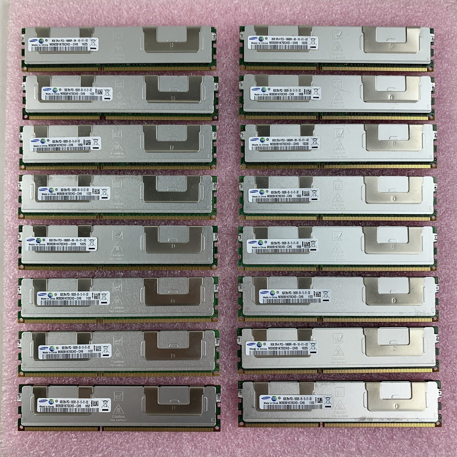 Samsung M393B1K70CHD-CH9 Shielded Server Memory 8 GB DDR3 SDRAM Lot of 16