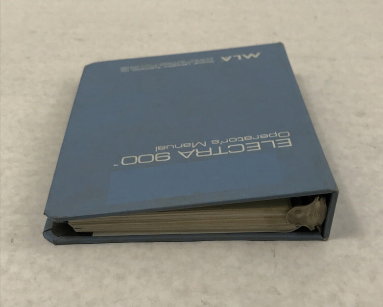MLA Electra 900 Medical Laboratory Operators Manual for Electra 900 and 900C