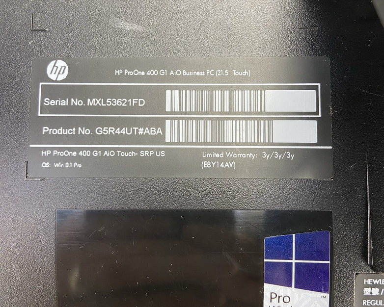 HP ProOne 400 G1 AIO Intel Core i5-4590T 2GHz 8GB RAM No HDDOSAC