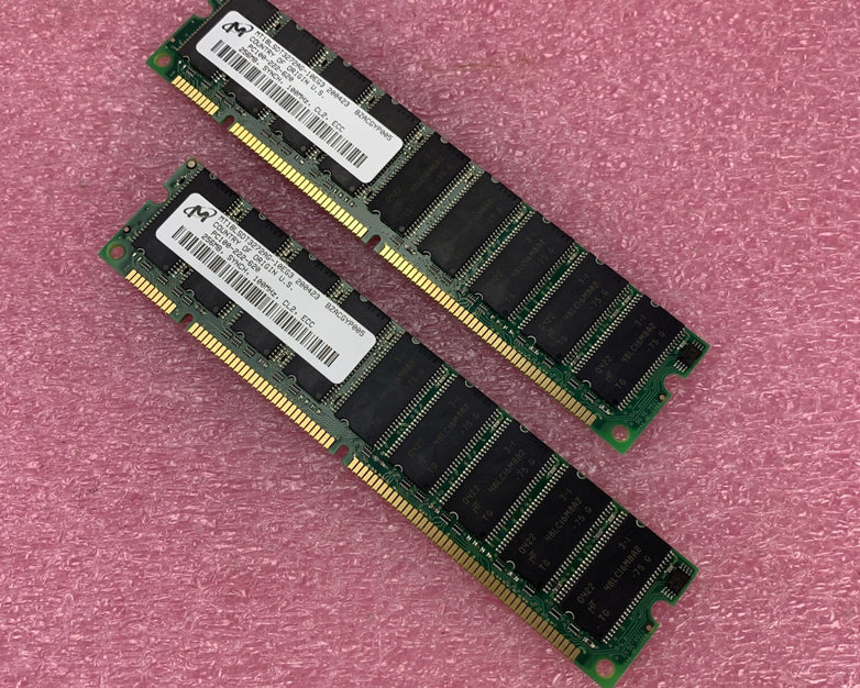 Micron 256MB SDR SDRAM PC-100 Server RAM MT18LSDT3272AG10EG3 - Lot of 2