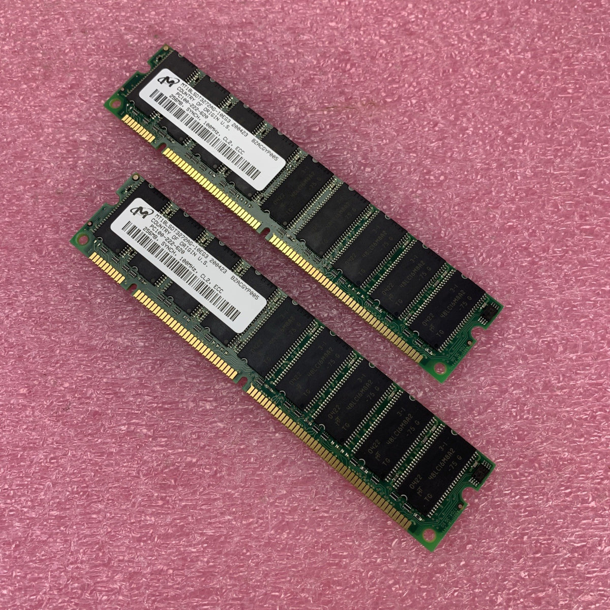 Micron 256MB SDR SDRAM PC-100 Server RAM MT18LSDT3272AG10EG3 - Lot of 20