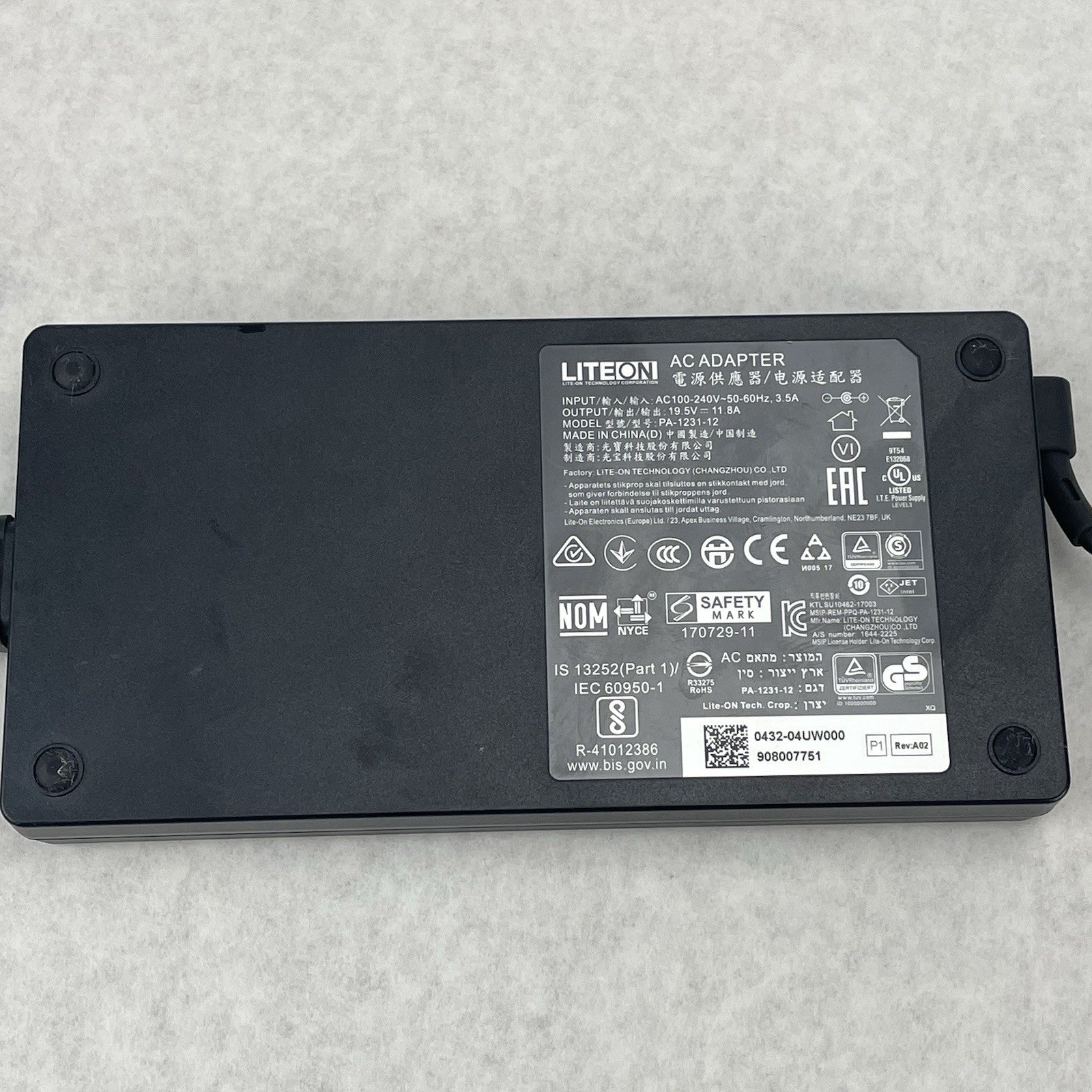 LiteOn PA-1231-12 19.5V 11.8A 230W AC Adapter Charger4