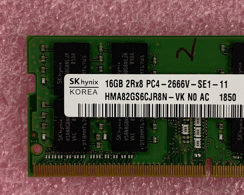 SK Hynix HMA82GS6CJR8N-VK 16 GB 2RX8 PC4-2666V-SE1-11  SODIMM Laptop Memory Ram
