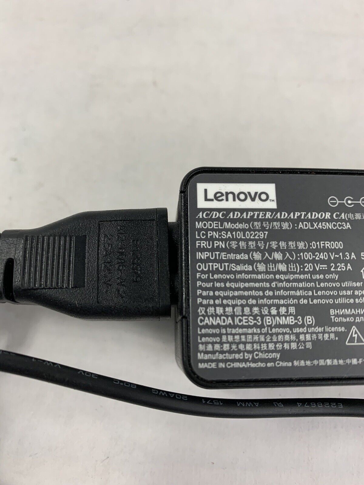 Mixed Lot of 8 Lenovo 20V 2.25A 45W AC Adapter