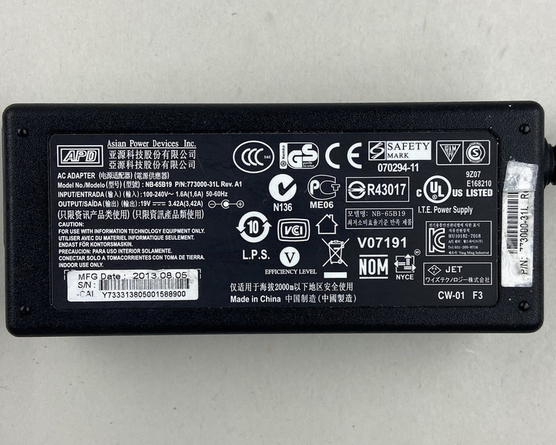 Dell NB-65B19 Wyse Zero 65W 19V 3.42A AC Adapter Power Supply - Lot of 14