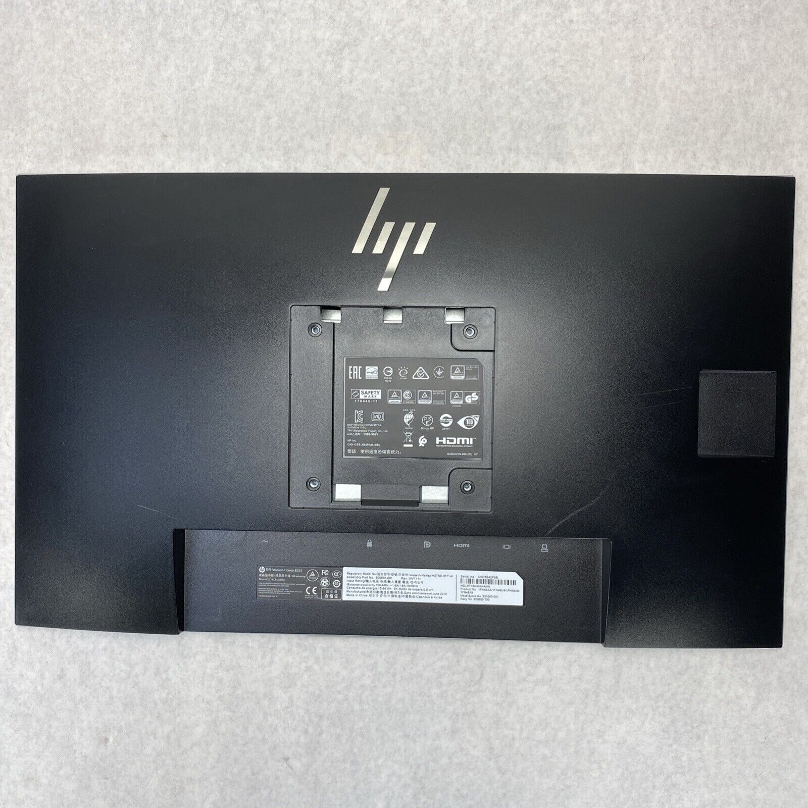 HP E233 23" FHD LED Backlit Monitor HDMI DP VGA No Stand Grade B Lot Of 2