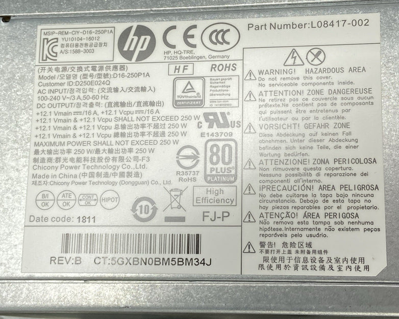 HP ProDesk 600 G4 MT Intel Core i5-8500 3GHz 8GB RAM No HDD No OS