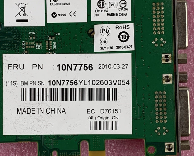IBM 10N7756 Power GXT145 PCI Express PCIe Graphics Accelerator