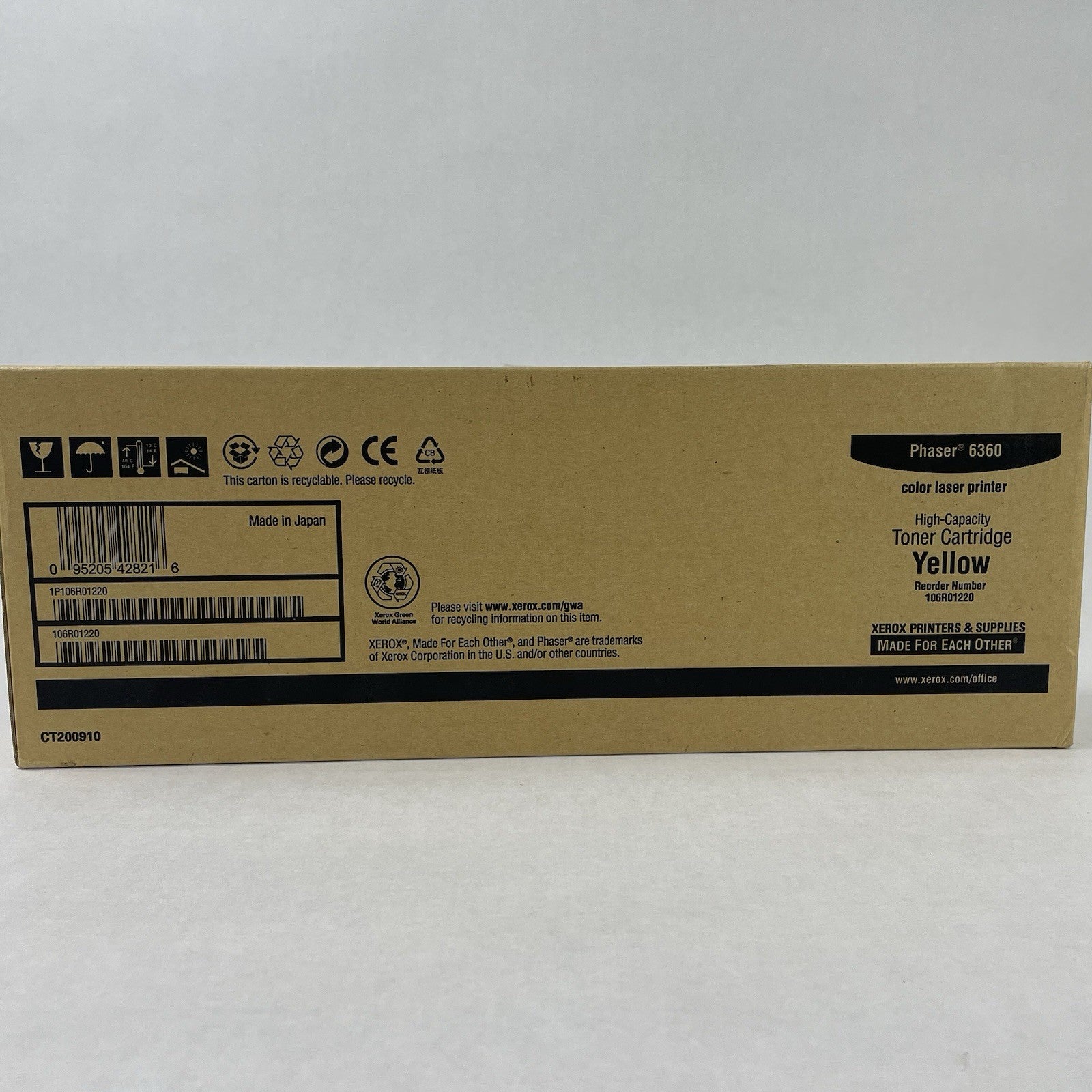 OEM Xerox 106R01220 Phaser 6360 High Capacity Yellow Toner Cartridge
