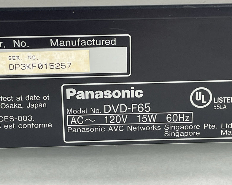 Panasonic DVD-F65 5 Disc DVD Player