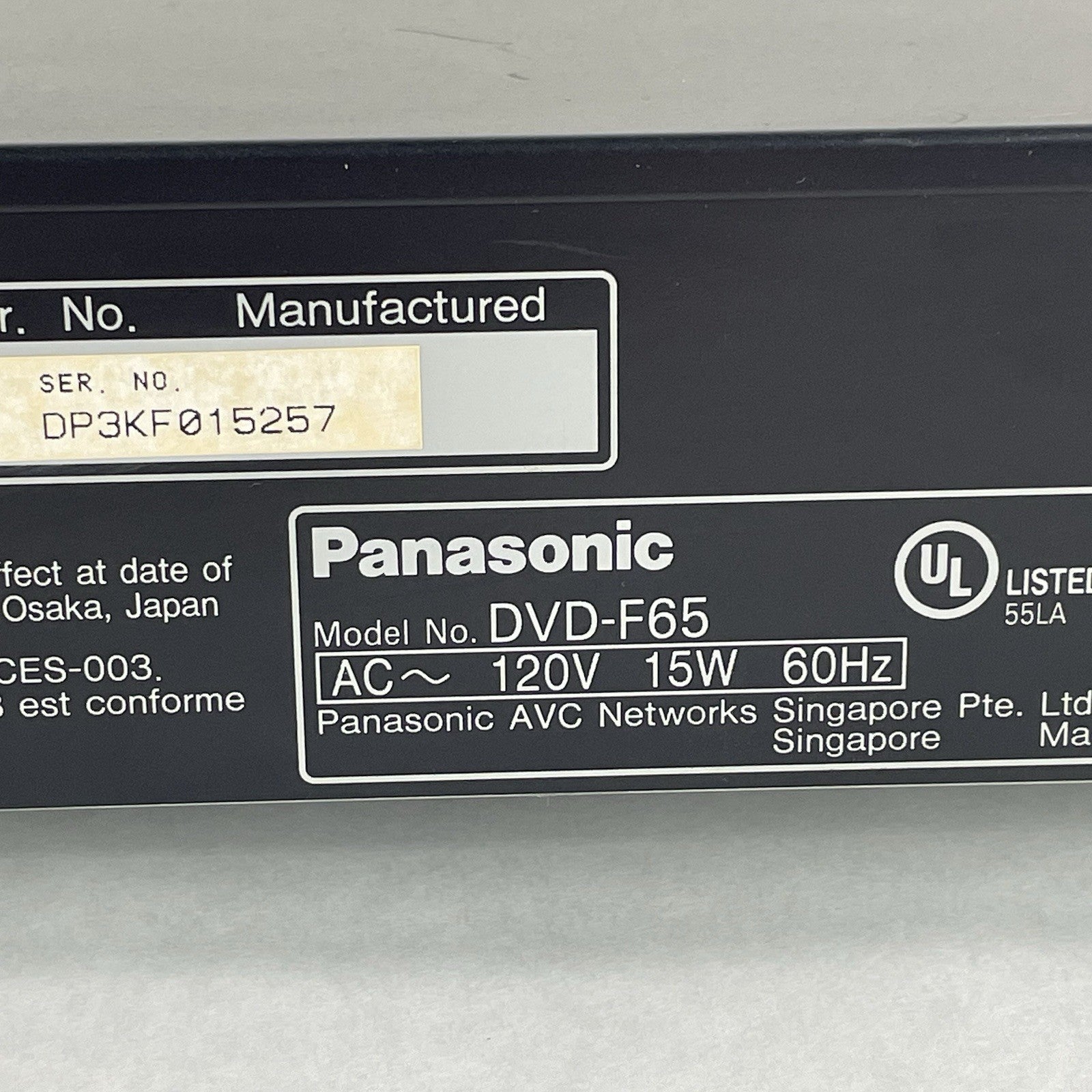 Panasonic DVD-F65 5 Disc DVD Player10
