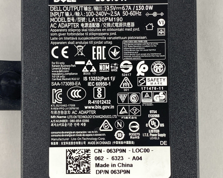 Dell LA130PM190 130W AC Adapter lot of 6