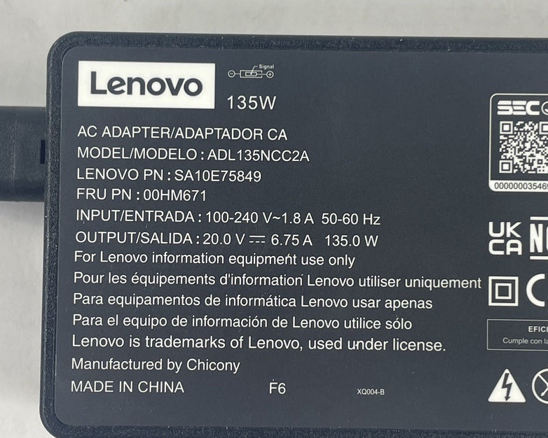 Lenovo 135W AC Adapter ADL135NCC2A OEM Charger Lot of 5