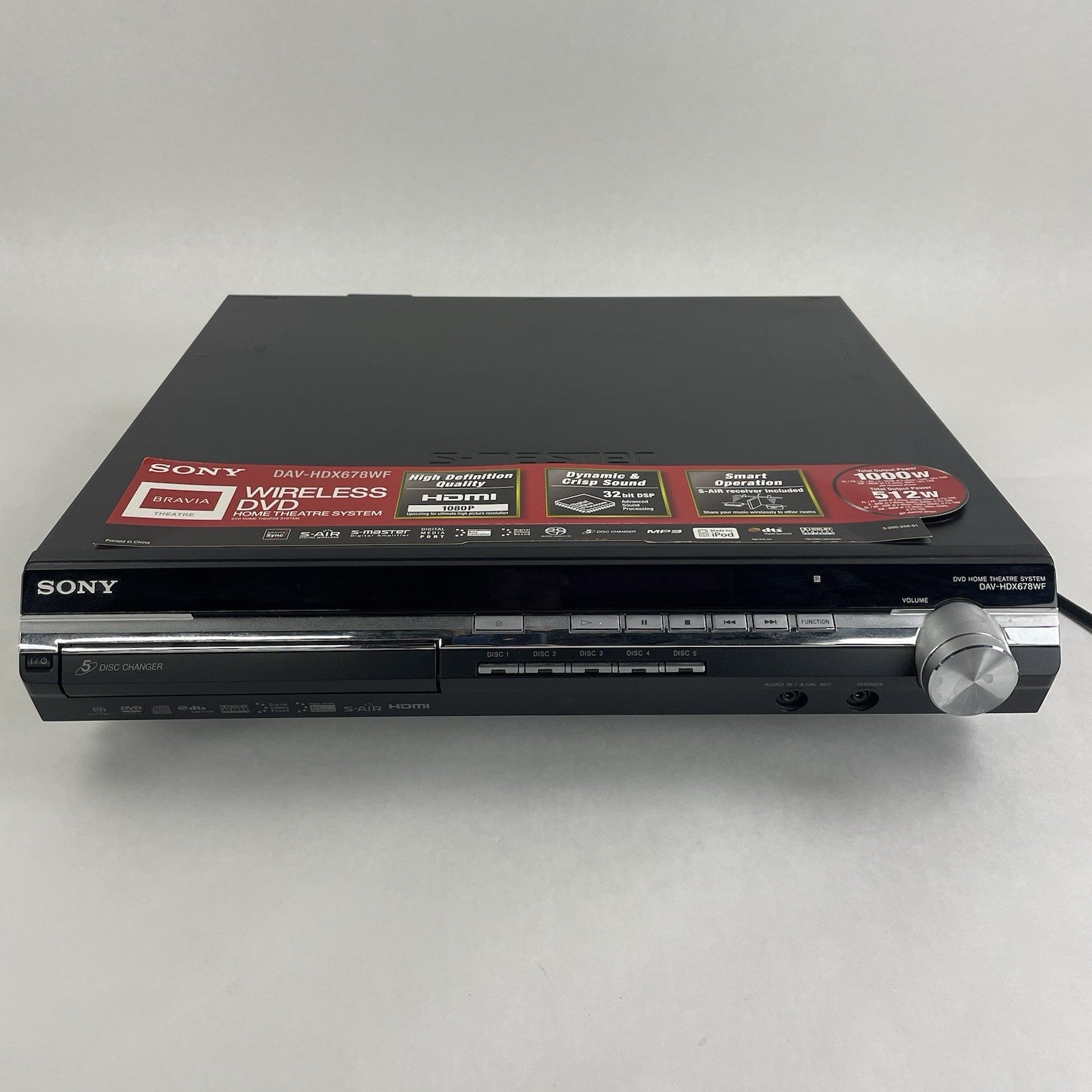 Sony HCD-HDX678WF 5 Disc DVD Home Theater Receiver No Remote Unit Only Tested1