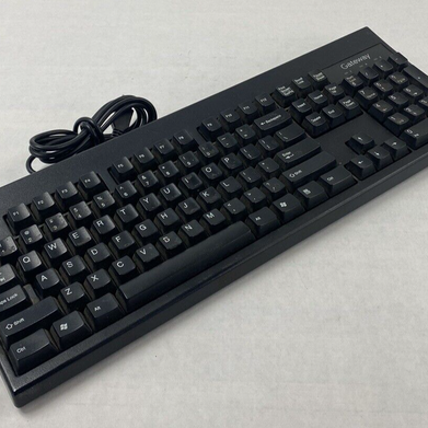 Black Gateway KU-0447 USB Wired PC Computer Keyboard Tested